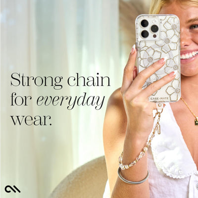 Phone Charm with Beaded Crystals and Pearls