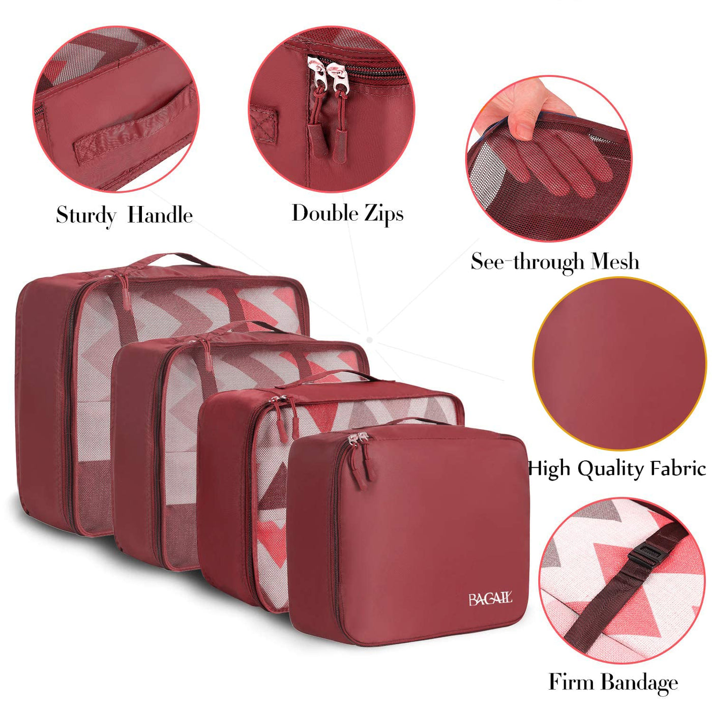 8 Set Packing Cubes Luggage Packing Organizers
