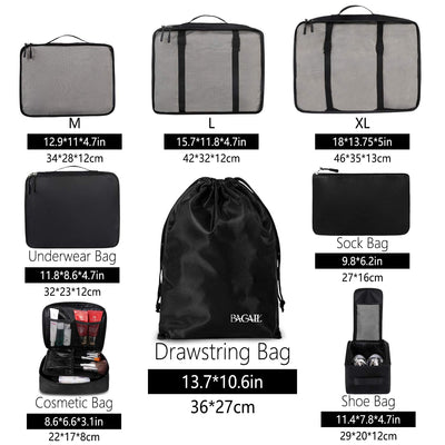 8 Set Packing Cubes Luggage Packing Organizers