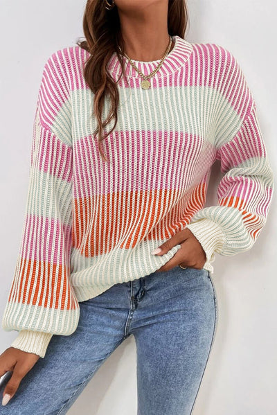 Knit Bubble Sleeve Sweater