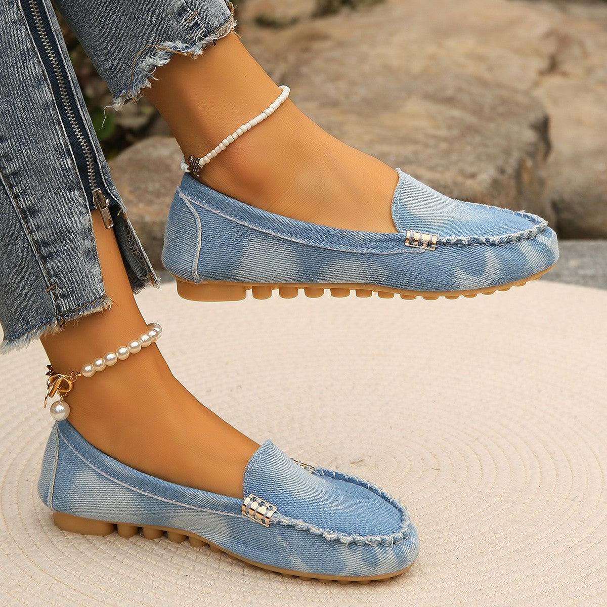 Round Toe Flat Loafers - Curated by tt