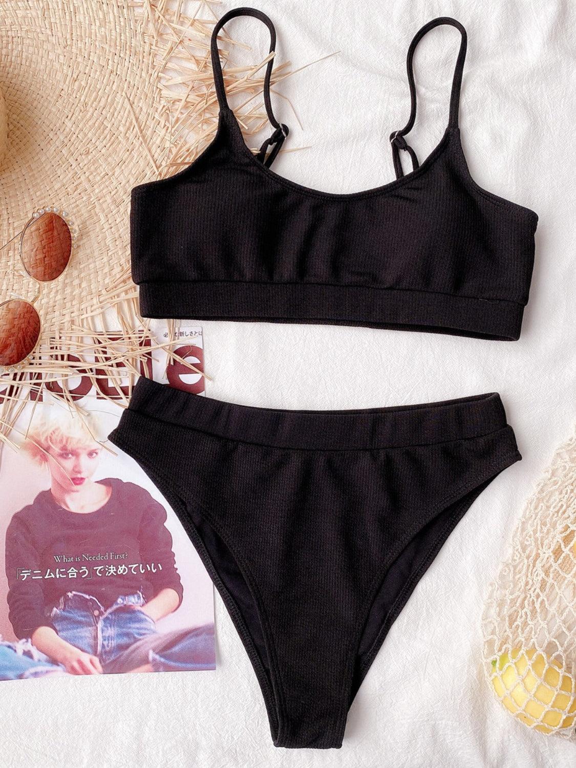 Scoop Neck Spaghetti Strap Two-Piece Swim Set - Curated by tt