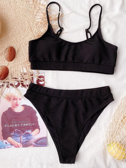 Scoop Neck Spaghetti Strap Two-Piece Swim Set - Curated by tt