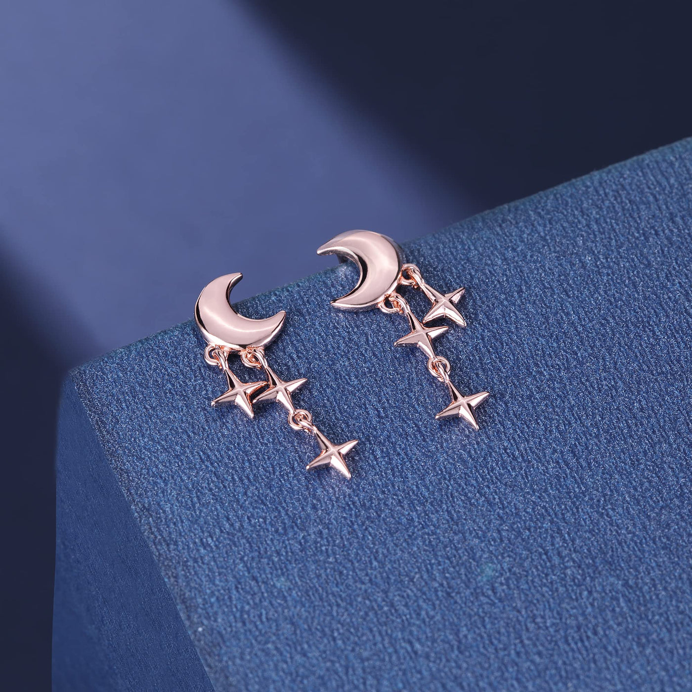 Tiny Moon Star Earrings Studs