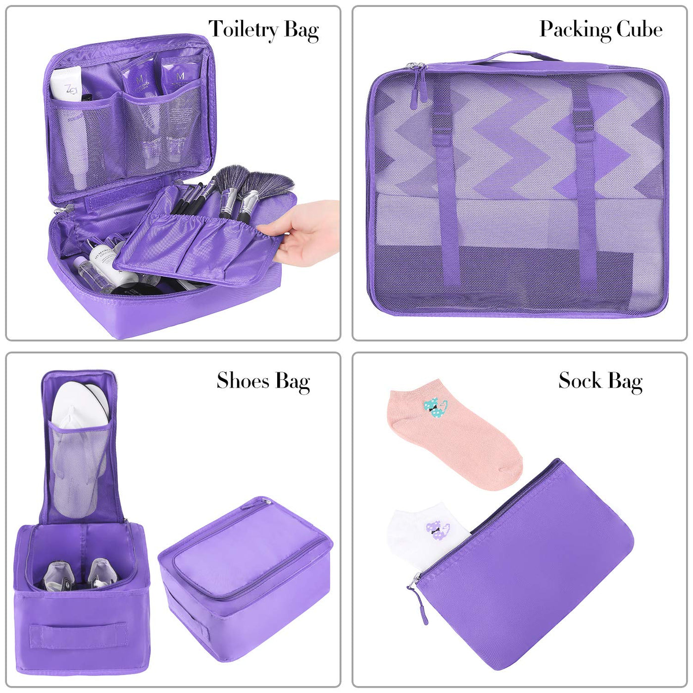 8 Set Packing Cubes Luggage Packing Organizers