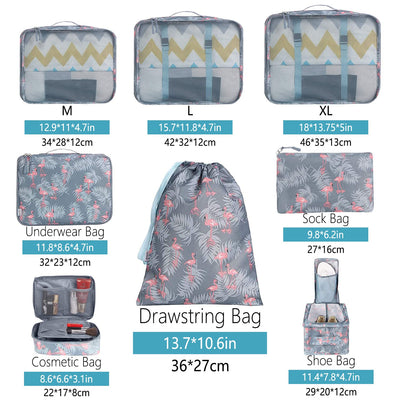 8 Set Packing Cubes Luggage Packing Organizers