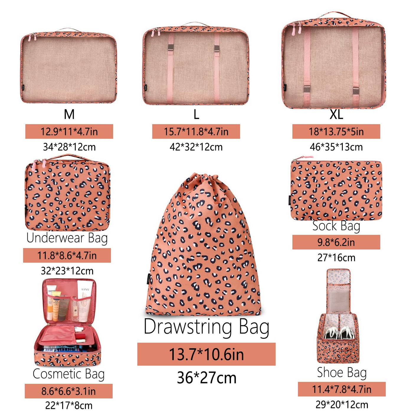8 Set Packing Cubes Luggage Packing Organizers