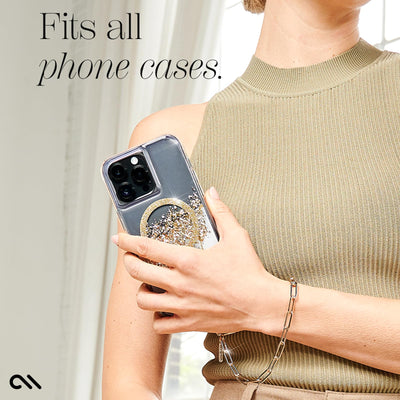 Phone Charm with Beaded Crystals and Pearls