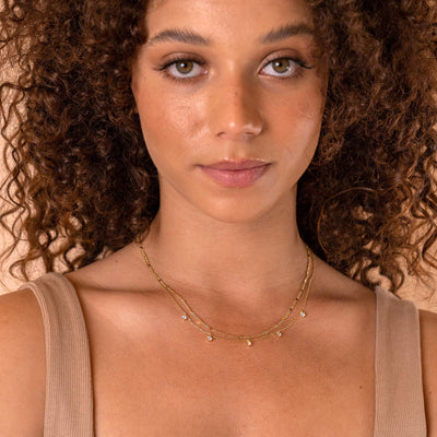 PAVOI 14K Gold Plated Dainty Layering Necklaces