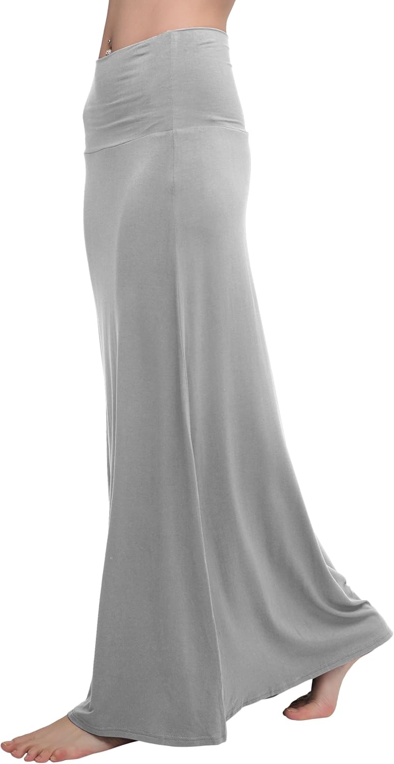 Ruched, High Waist  Flared Midi Skirt