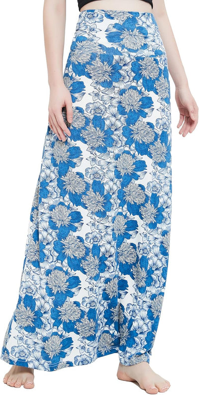 Ruched, High Waist  Flared Midi Skirt