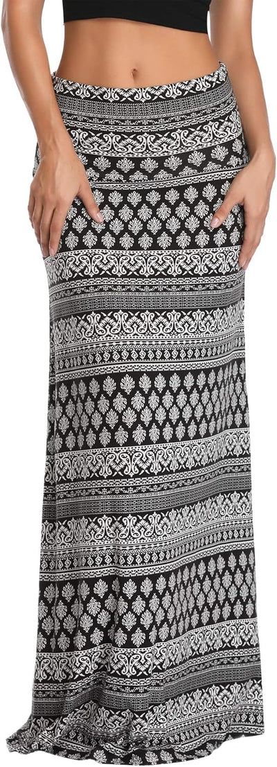 Ruched, High Waist  Flared Midi Skirt