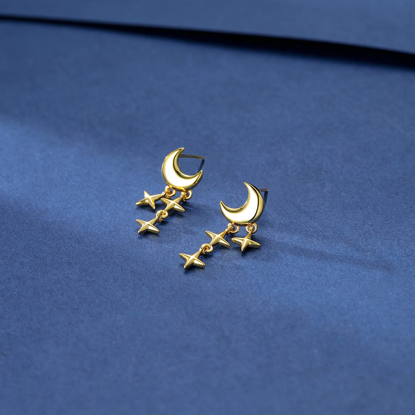 Tiny Moon Star Earrings Studs