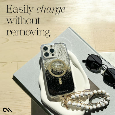 Phone Charm with Beaded Crystals and Pearls