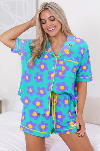 Flower Print Pajamas Set