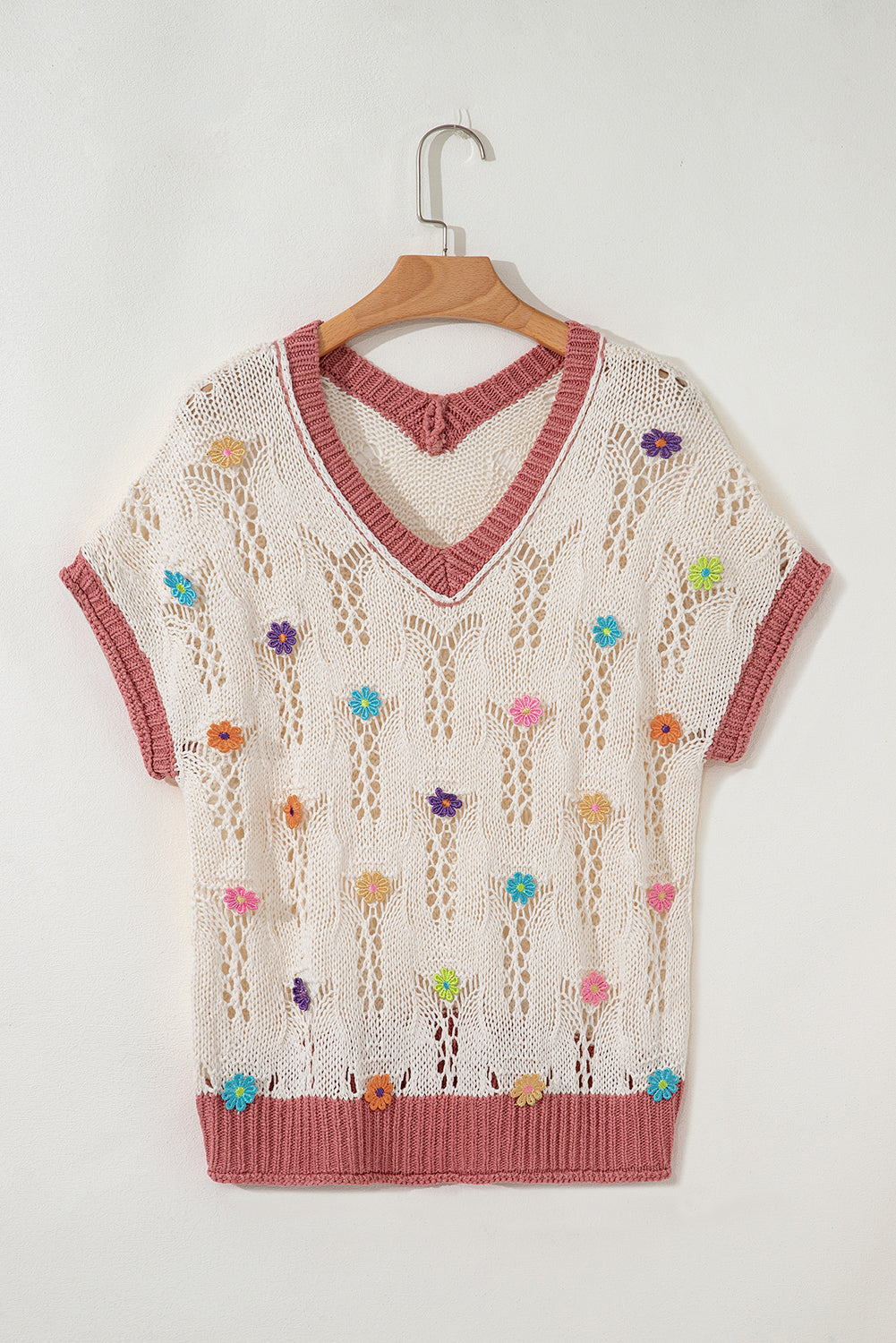 Embroidered Flowers Knit Sweater