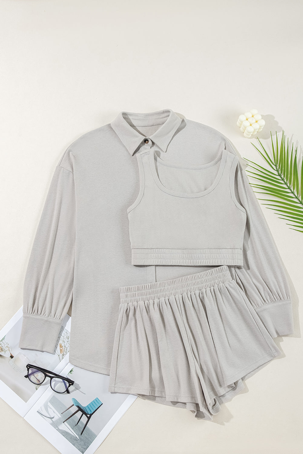 Cardigan Lounge Set  3 Pcs
