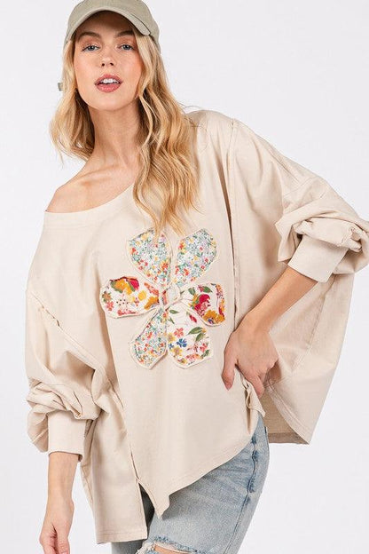 SAGE + FIG Flower Patch Dropped Shoulder Oversize Top - Curated by tt