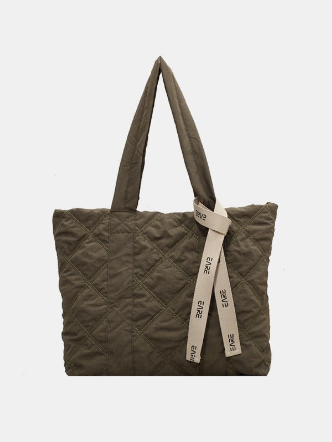 Quilted Nylon Large Tote Bag - Curated by tt