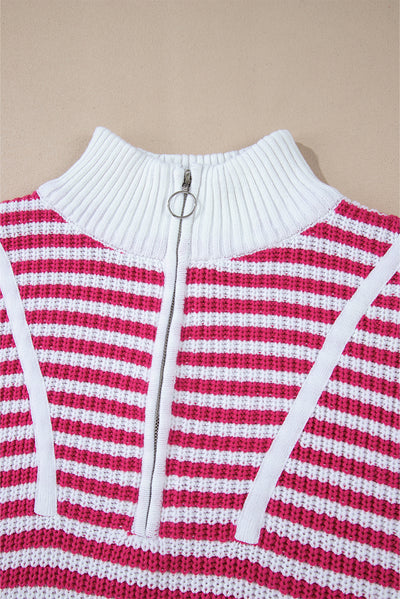 Zip up Candy Stripe Sweater