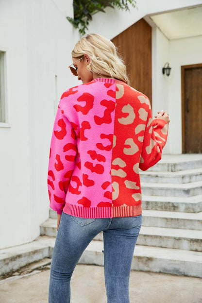 Mandy Leopard Button Up Dropped Shoulder Cardigan - Curated by tt