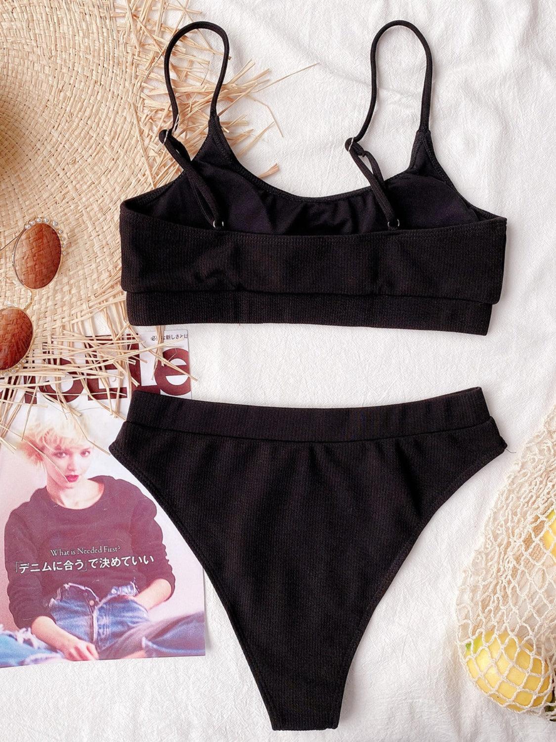 Scoop Neck Spaghetti Strap Two-Piece Swim Set - Curated by tt