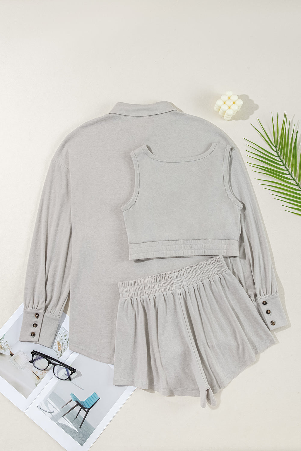 Cardigan Lounge Set  3 Pcs