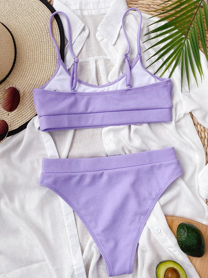 Scoop Neck Spaghetti Strap Two-Piece Swim Set - Curated by tt