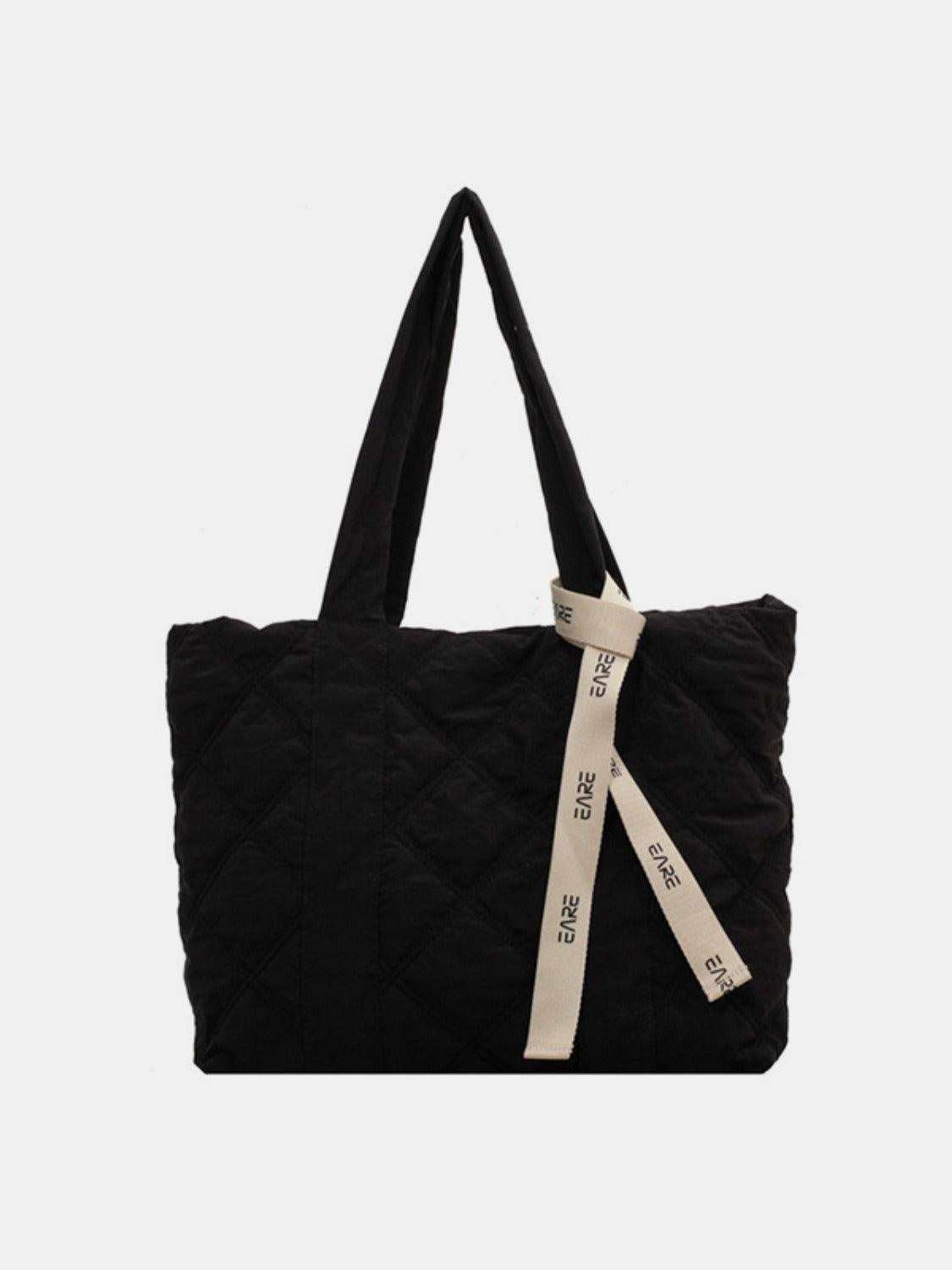 Quilted Nylon Large Tote Bag - Curated by tt