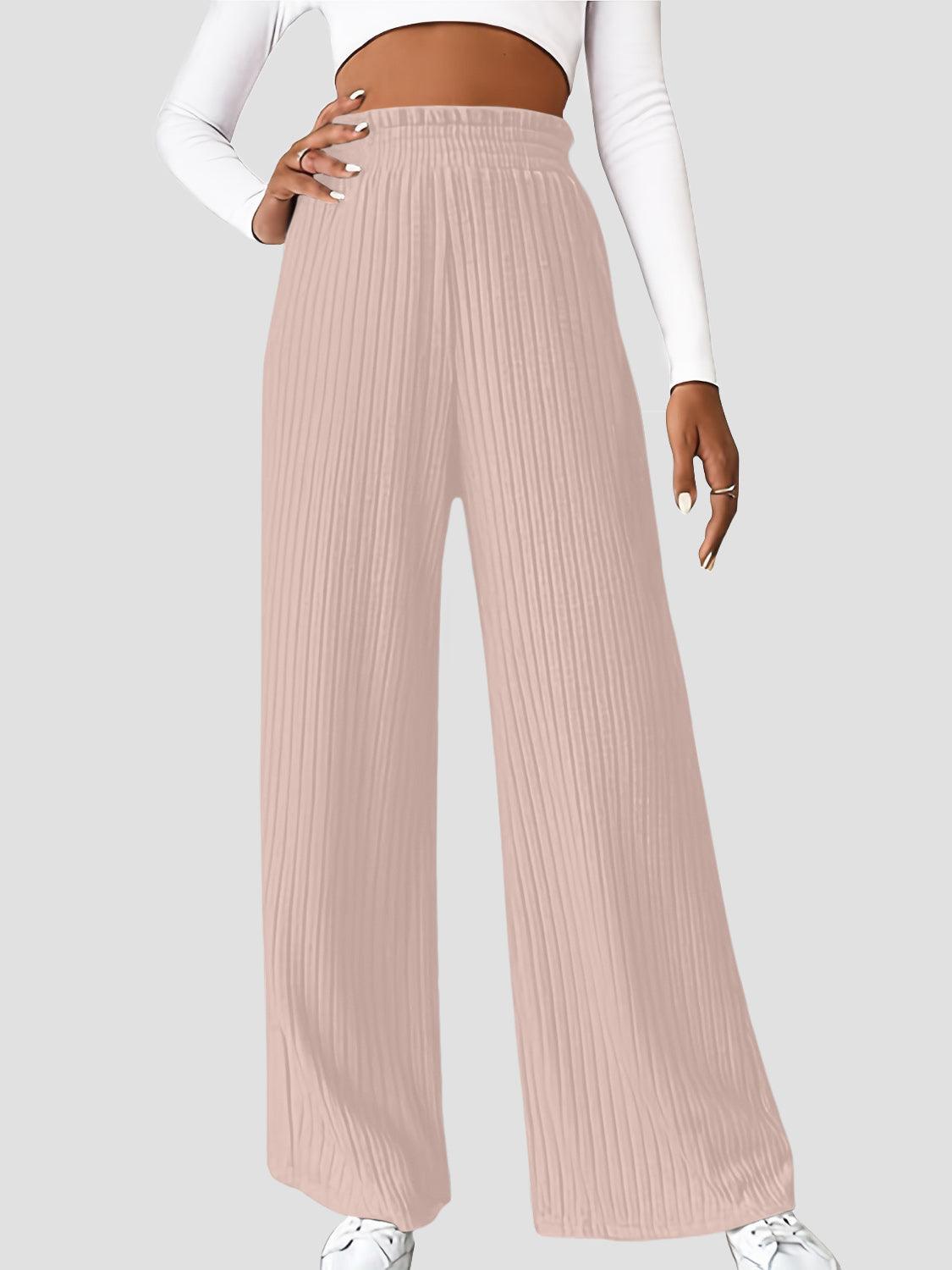 Ribbed High Waist Pants - Curated by tt
