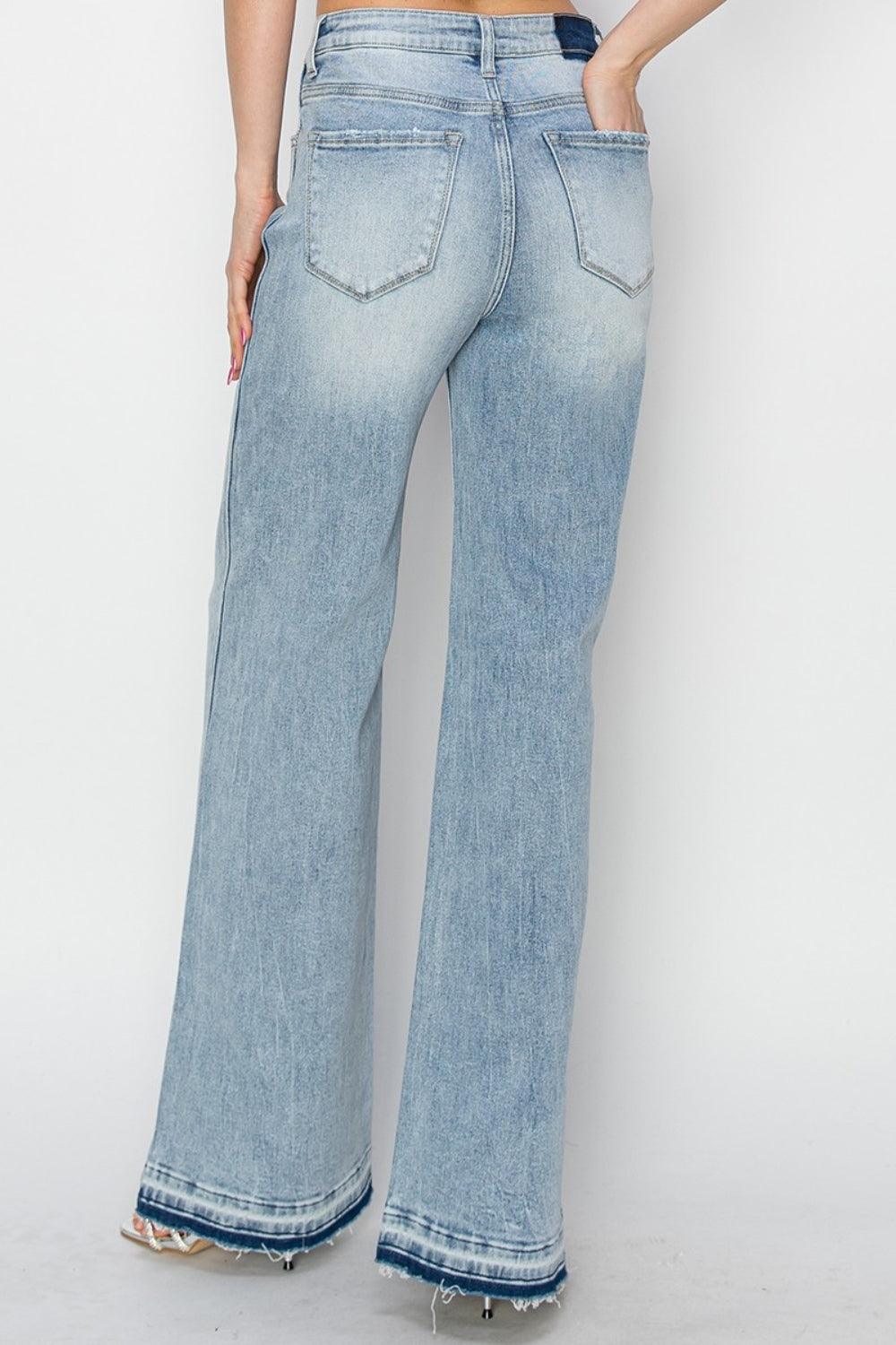Full Size High Rise Wide Leg Jeans - Curated by tt