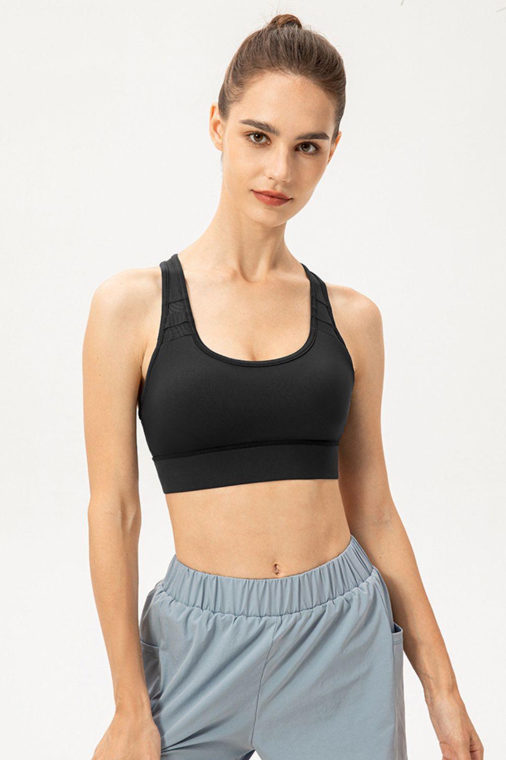 Scoop Neck Long Sports Bra - Curated by tt