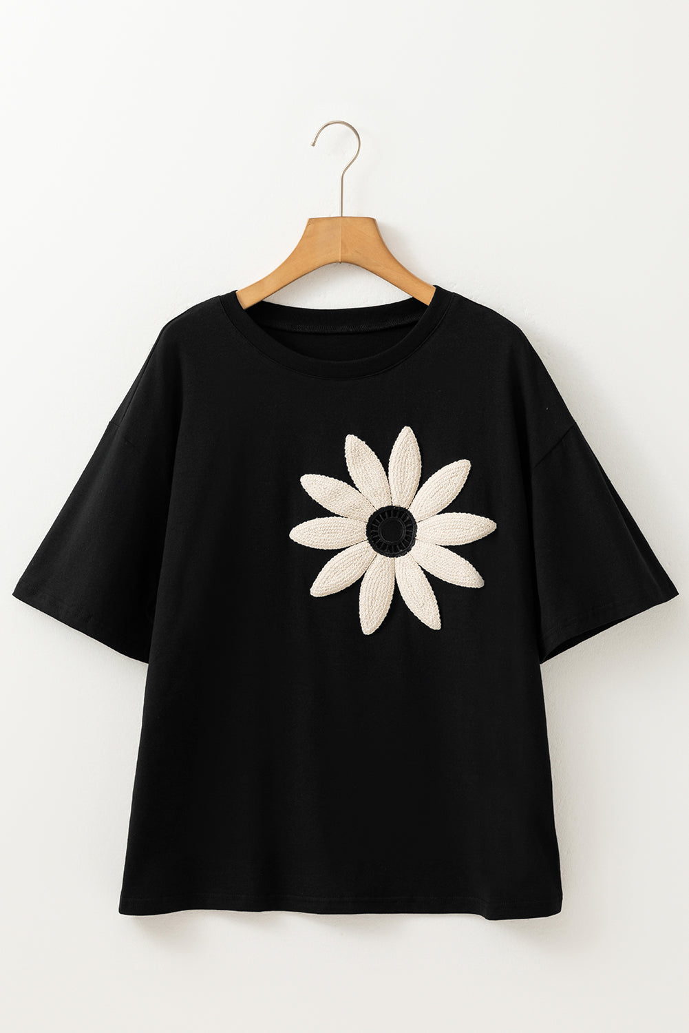 Crochet Floral Loose-Fit Tee