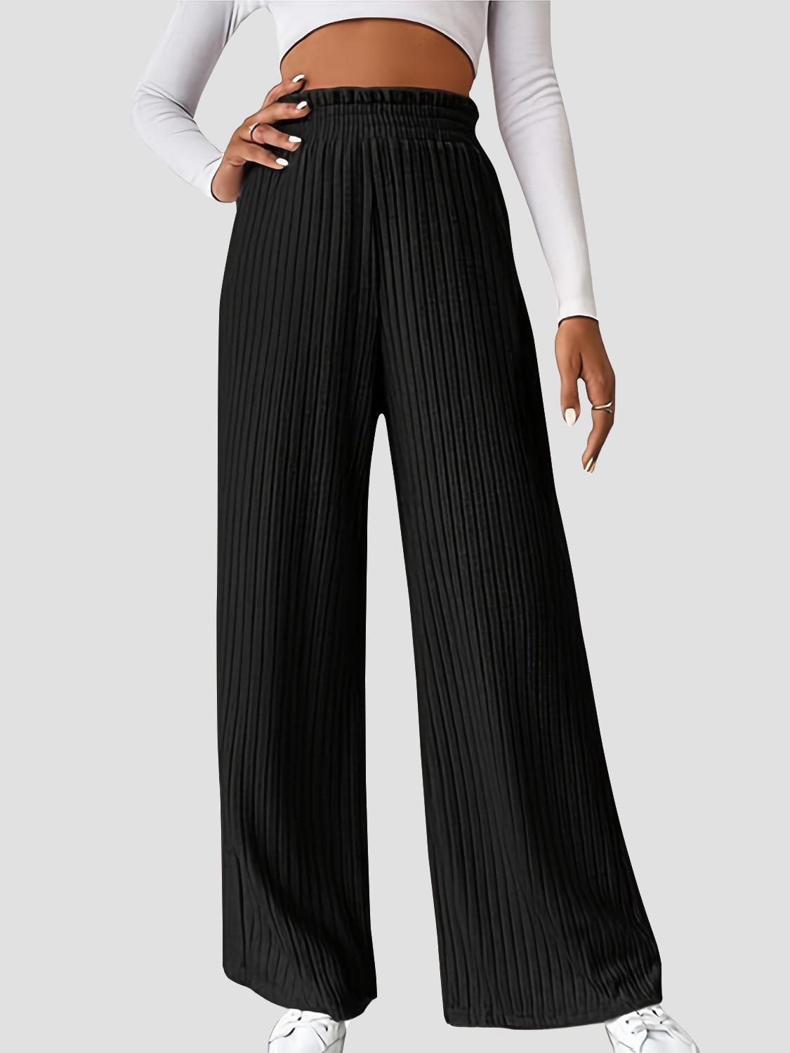 Ribbed High Waist Pants - Curated by tt