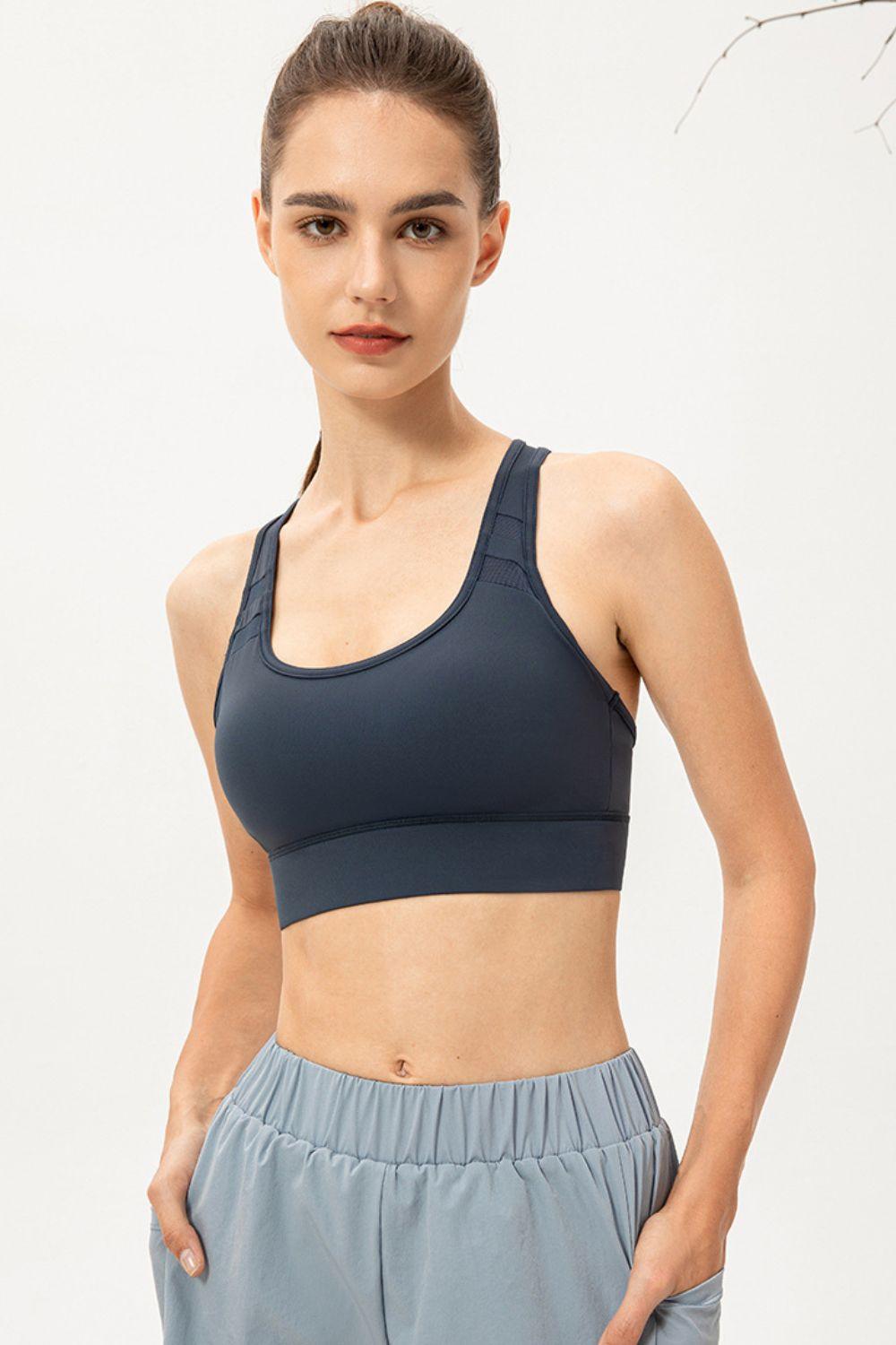 Scoop Neck Long Sports Bra - Curated by tt