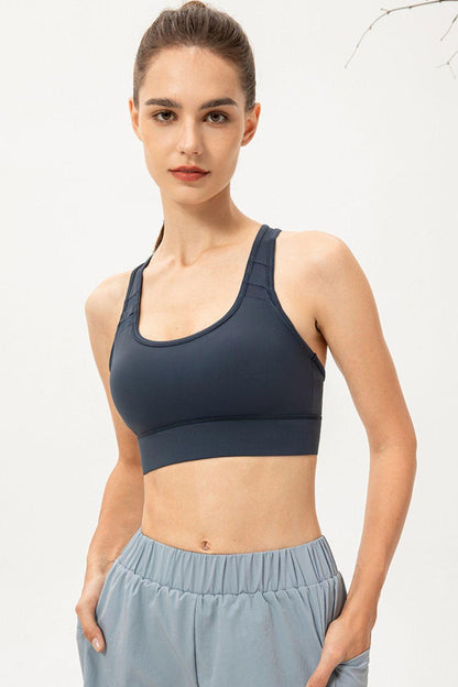 Scoop Neck Long Sports Bra - Curated by tt