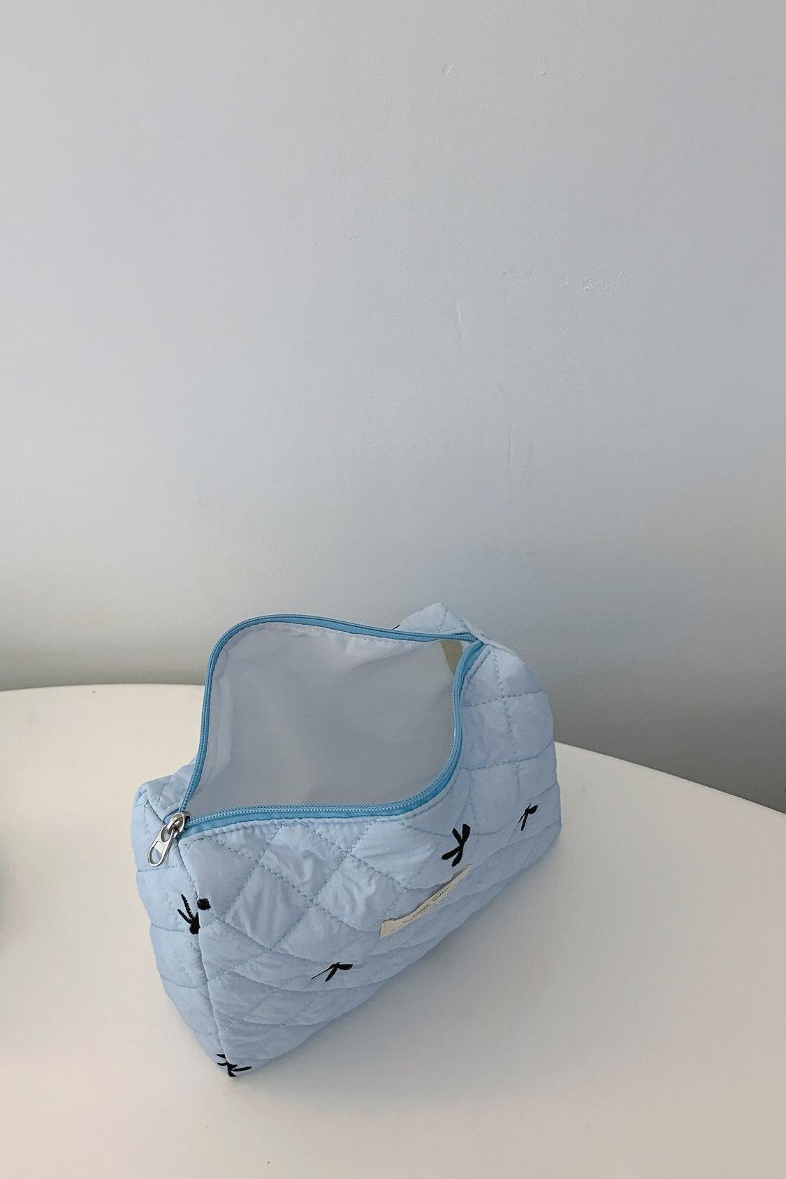 Bow Embroidered Quilted Storage Bag - Curated by tt