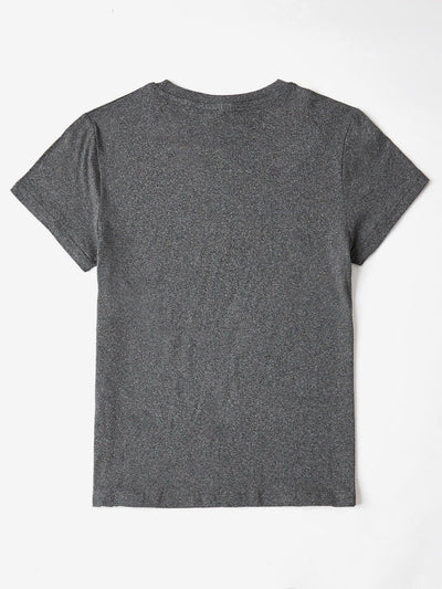 Letter Graphic Round Neck Short Sleeve T-Shirt - Curated by tt