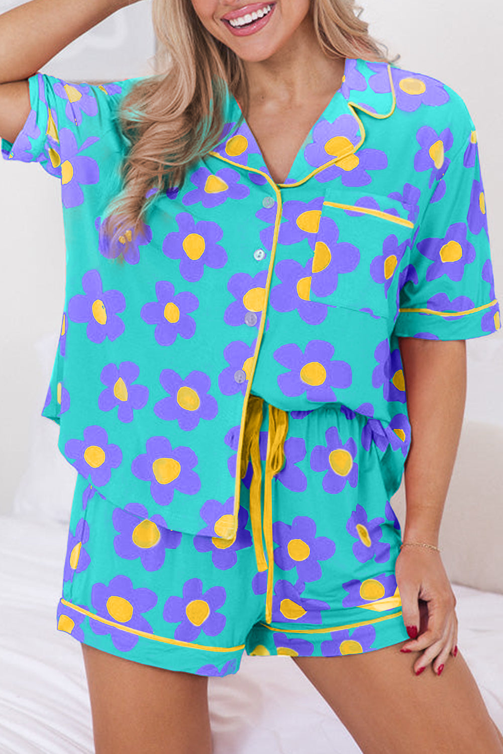 Flower Print Pajamas Set