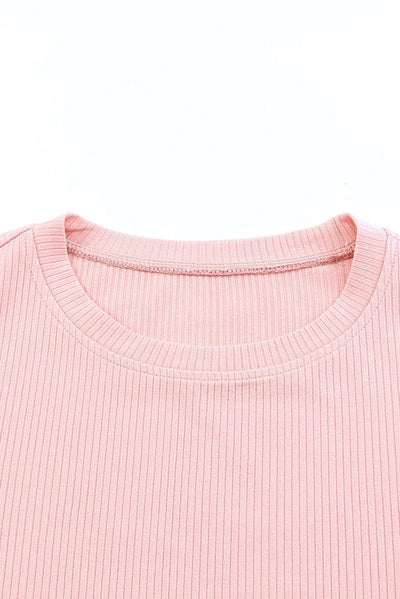 Ruffled Round Neck Cap Sleeve Blouse - Curated by tt