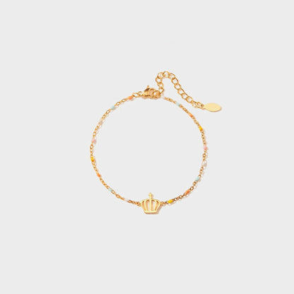Crown Shape 18K Gold-Plated Bead Bracelet - Curated by tt