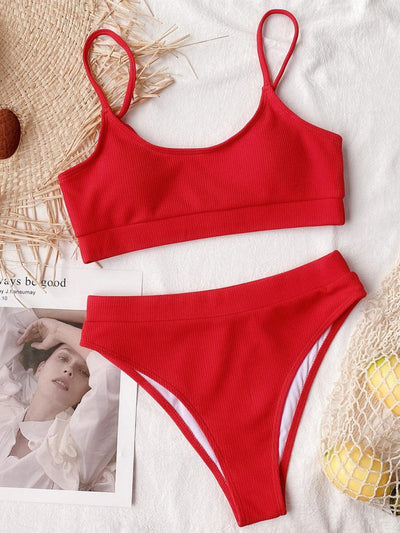 Scoop Neck Spaghetti Strap Two-Piece Swim Set - Curated by tt