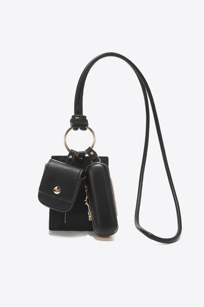 Faux Leather 3-Piece Lanyard Set - Curated by tt