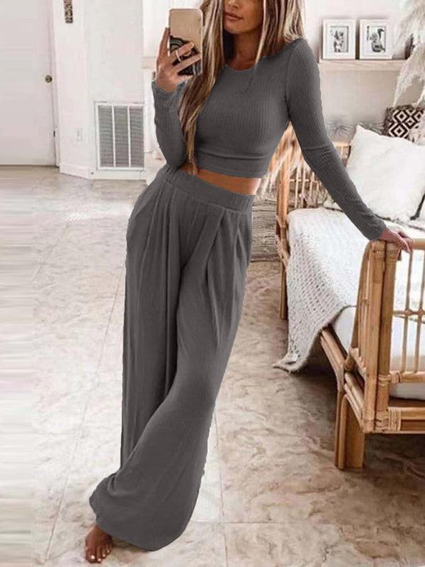 Knitted Casual Two-Piece Suit - Curated by tt