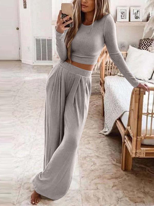 Knitted Casual Two-Piece Suit - Curated by tt
