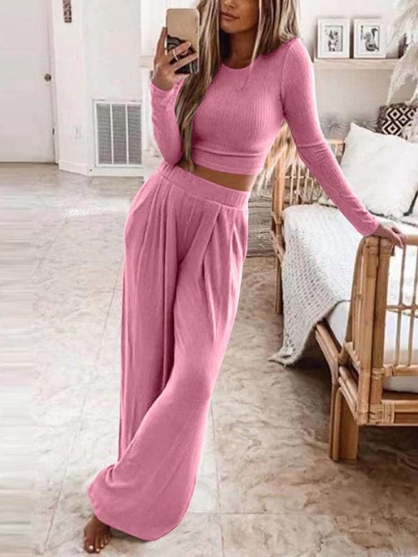 Knitted Casual Two-Piece Suit - Curated by tt