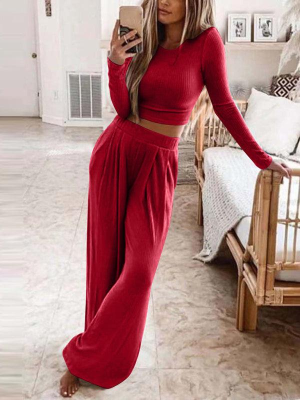 Knitted Casual Two-Piece Suit - Curated by tt