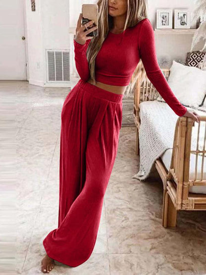 Knitted Casual Two-Piece Suit - Curated by tt