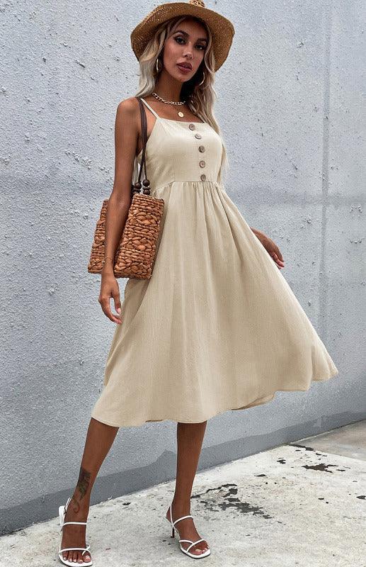 Cotton Midi Dress - Curated by tt