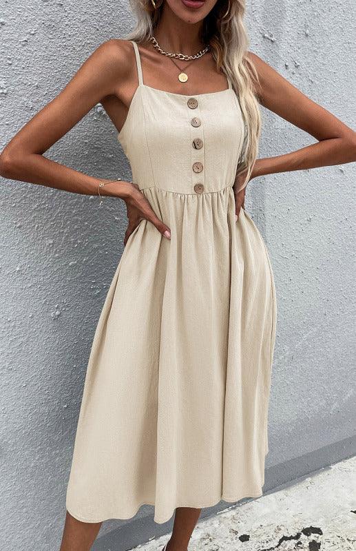 Cotton Midi Dress - Curated by tt